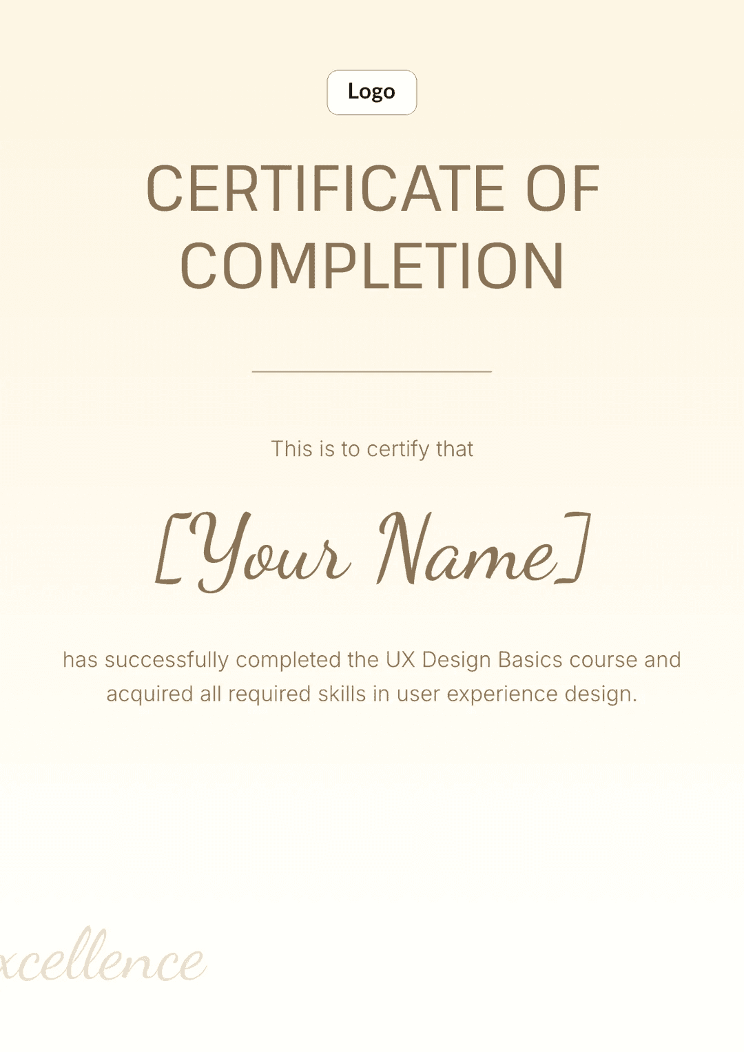 Course Completion Certificate Template