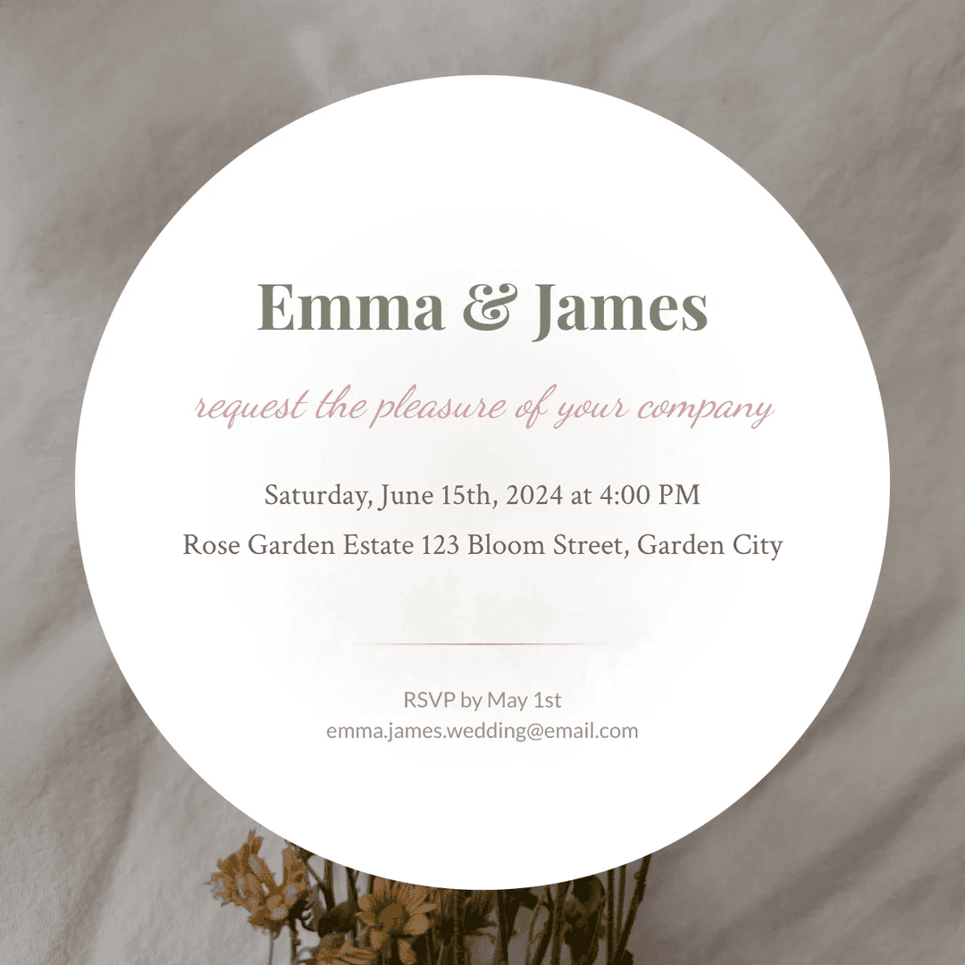 Romantic Wedding Invitation Template
