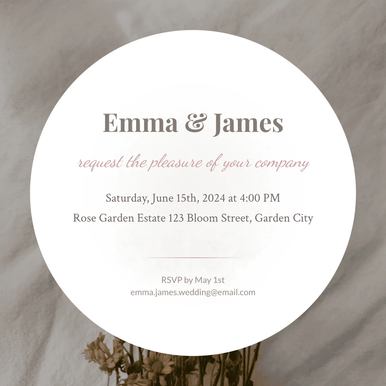 Romantic Wedding Invitation template in Orshot