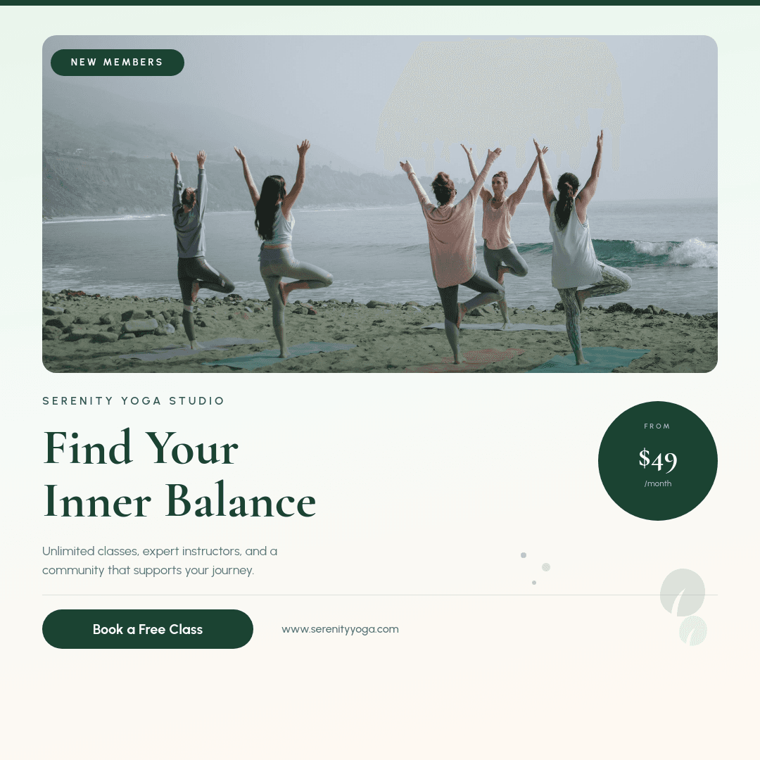 Serene Sage Green Yoga template in Orshot