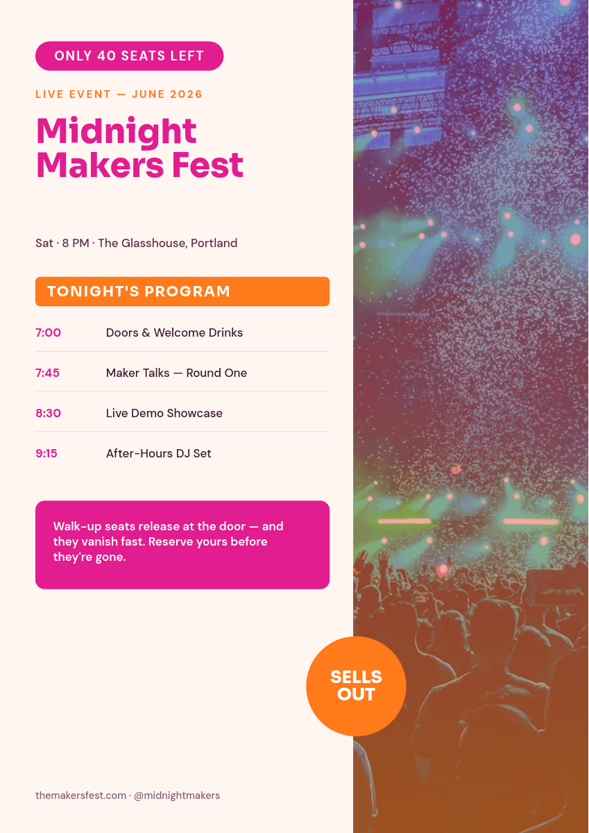 Event Program Flyer template in Orshot