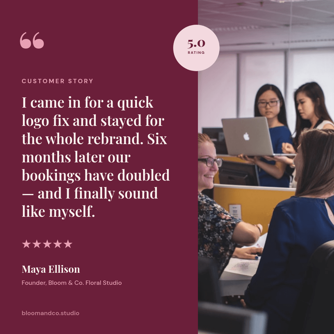 Burgundy & Blush Customer template in Orshot