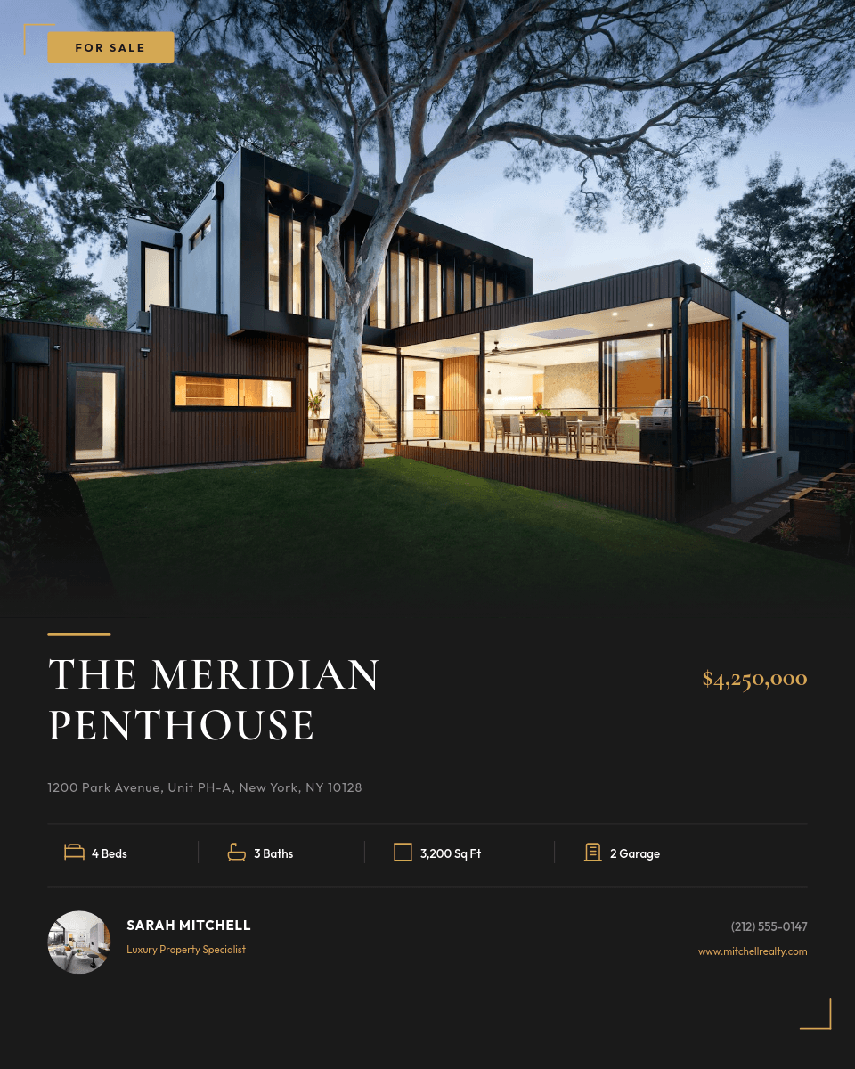 Dark Gold Luxury Penthouse template in Orshot