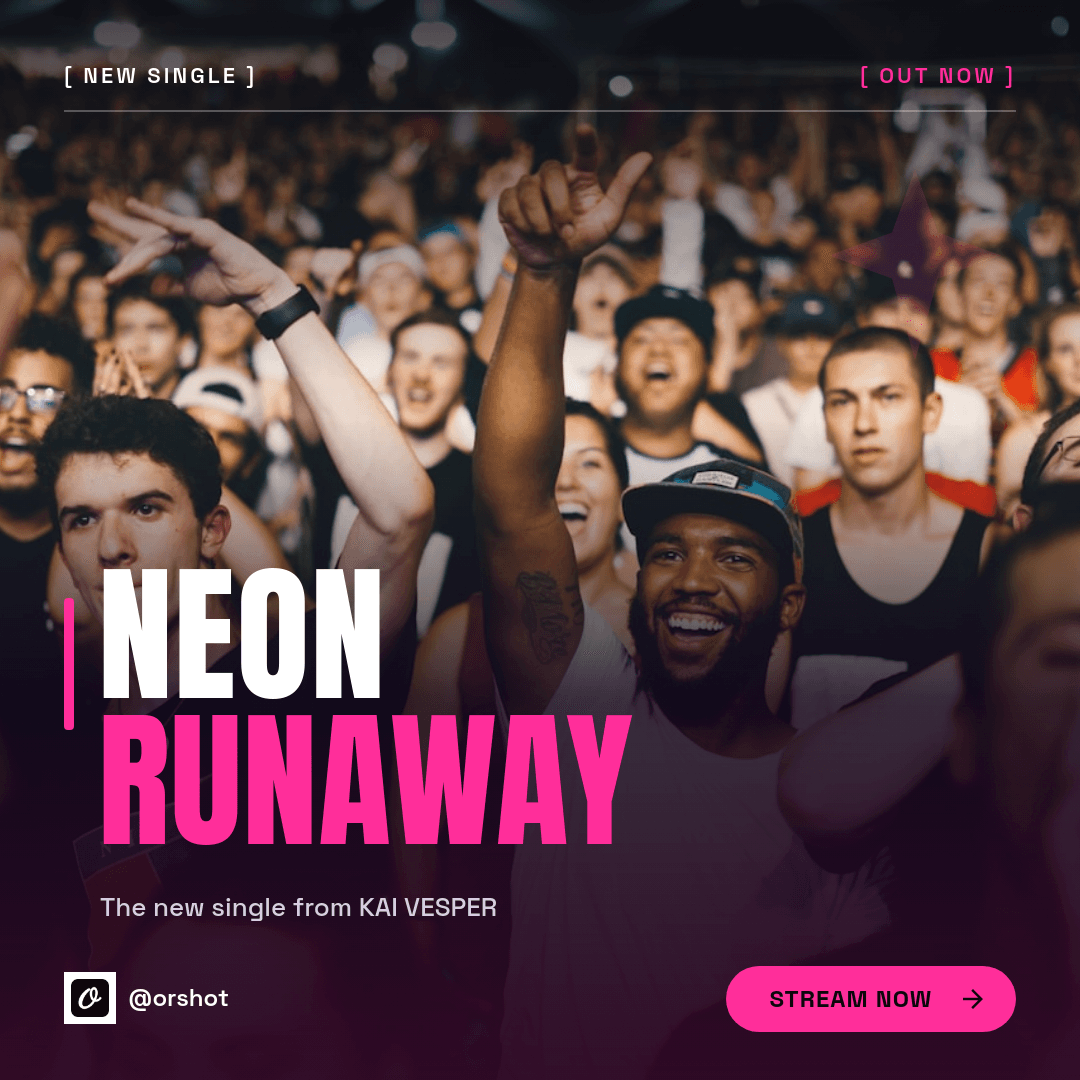 Dark Neon Single-Release template in Orshot
