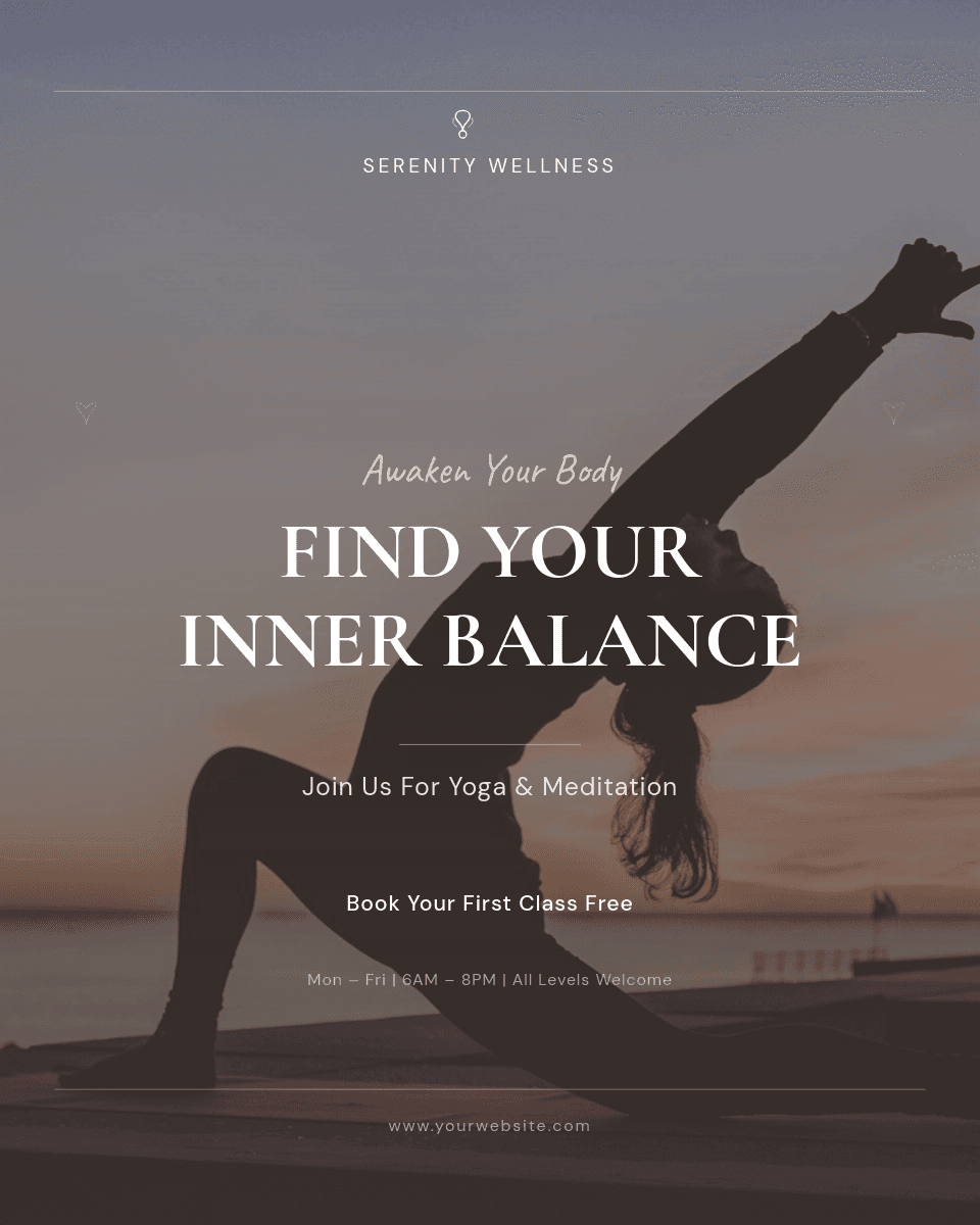 Wellness Studio Class Promo template in Orshot