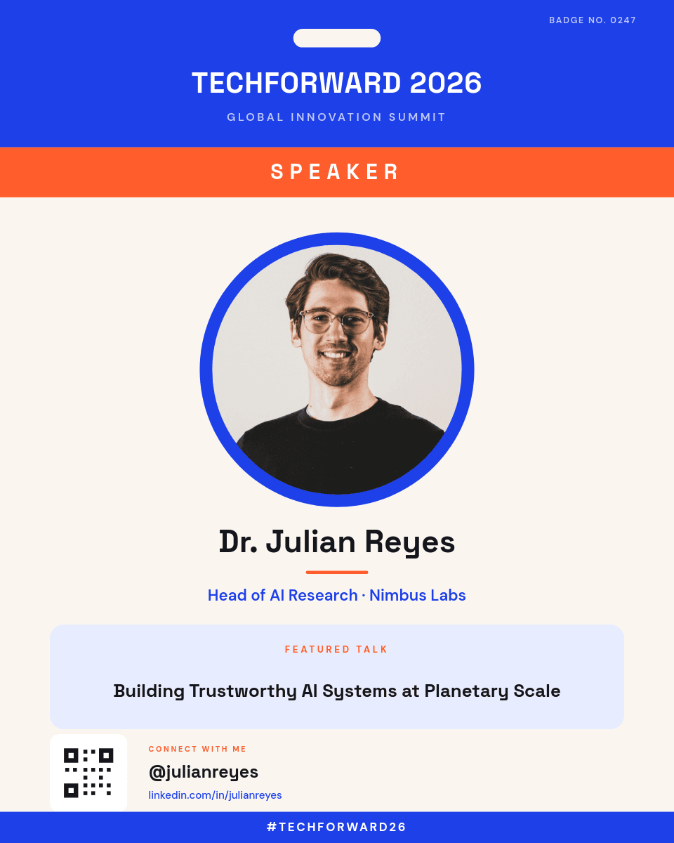 Cobalt & Coral Conference template in Orshot