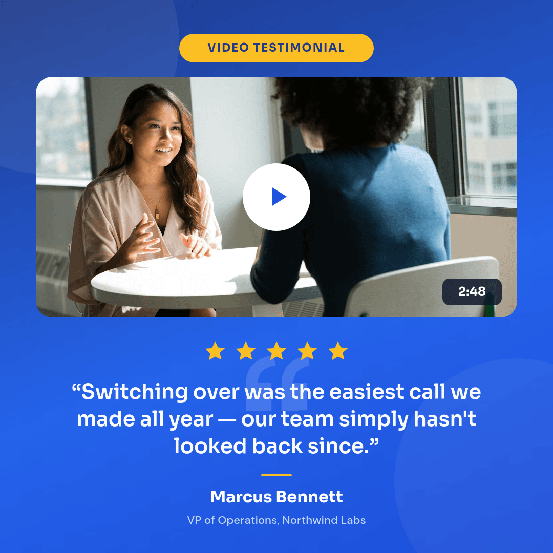 Bold Cobalt Video template in Orshot