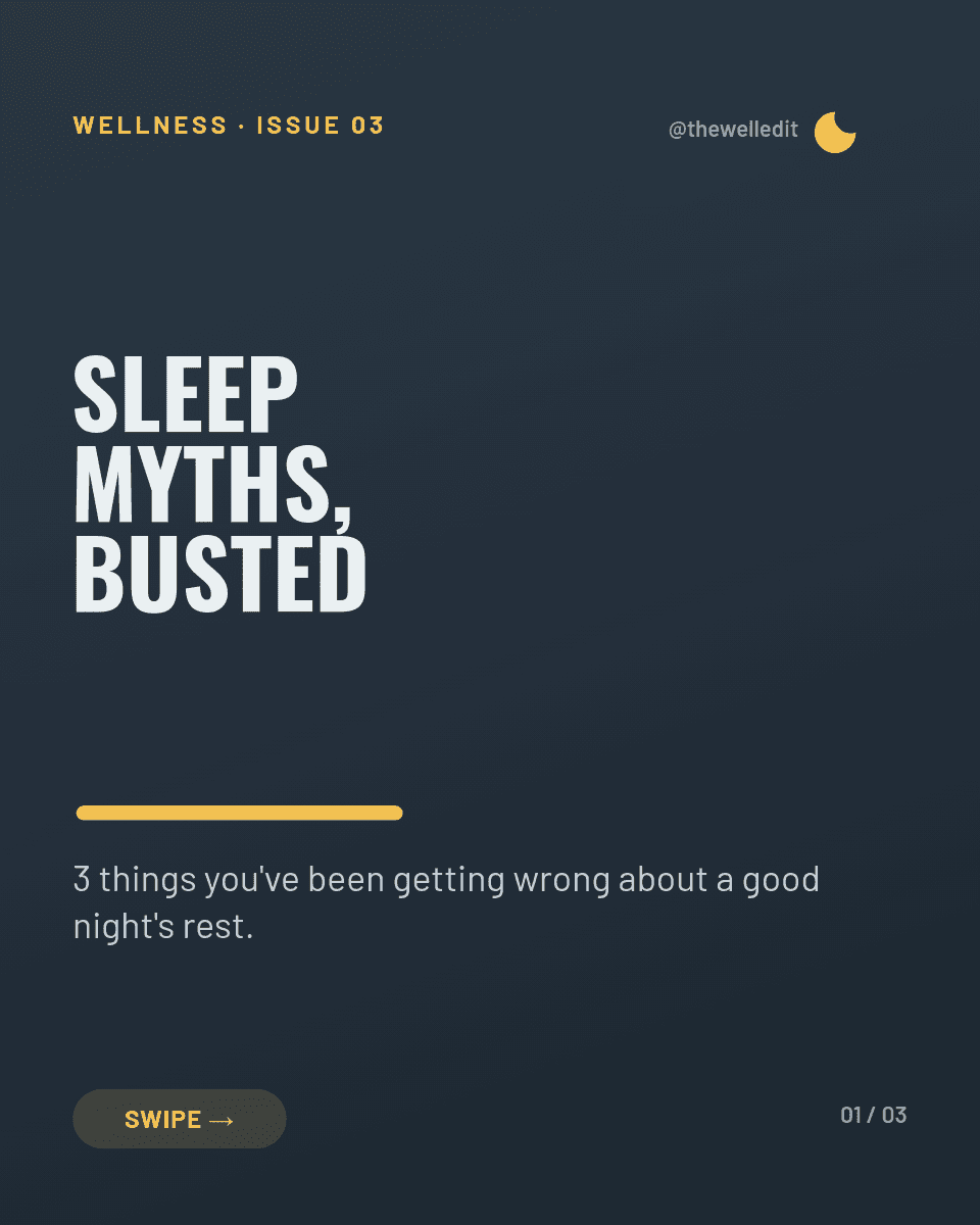 Sleep Myths Carousel template in Orshot