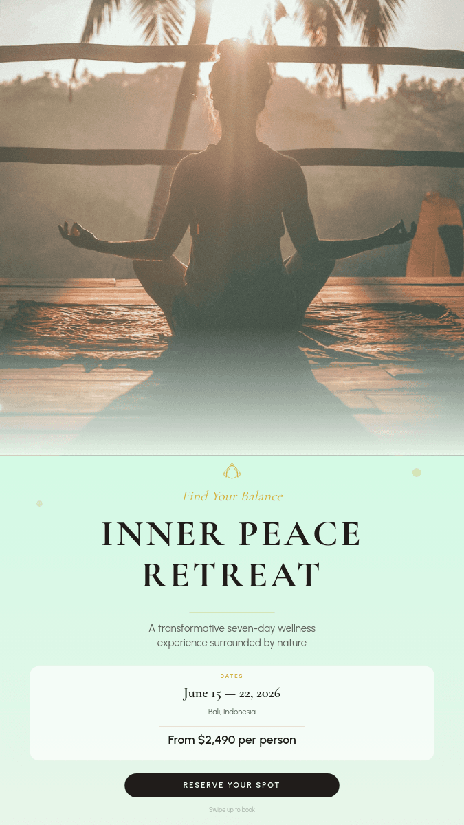 Serene Wellness Retreat template in Orshot