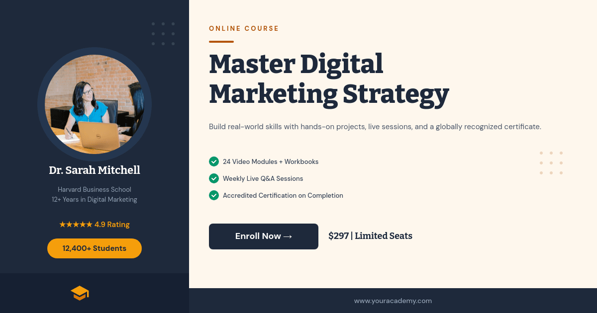 Online Course Enrollment template in Orshot