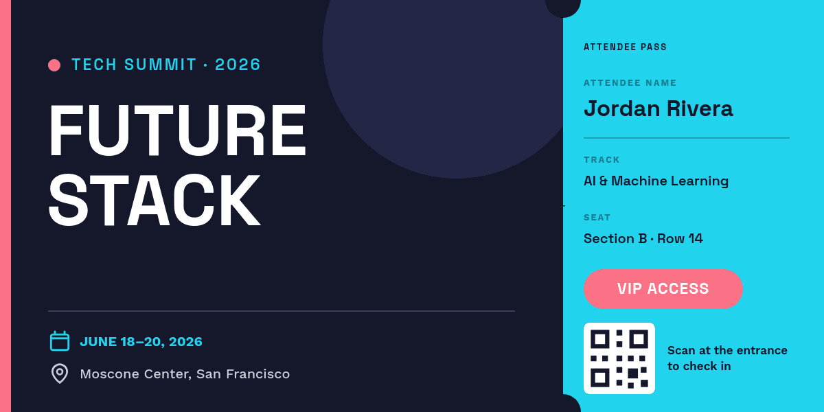 Bold Navy & Cyan Conference template in Orshot