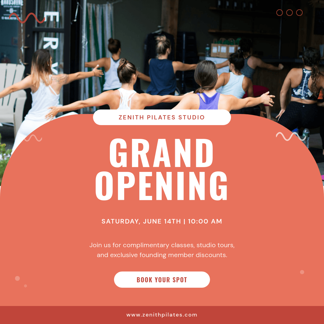 Warm Coral Pilates Studio template in Orshot
