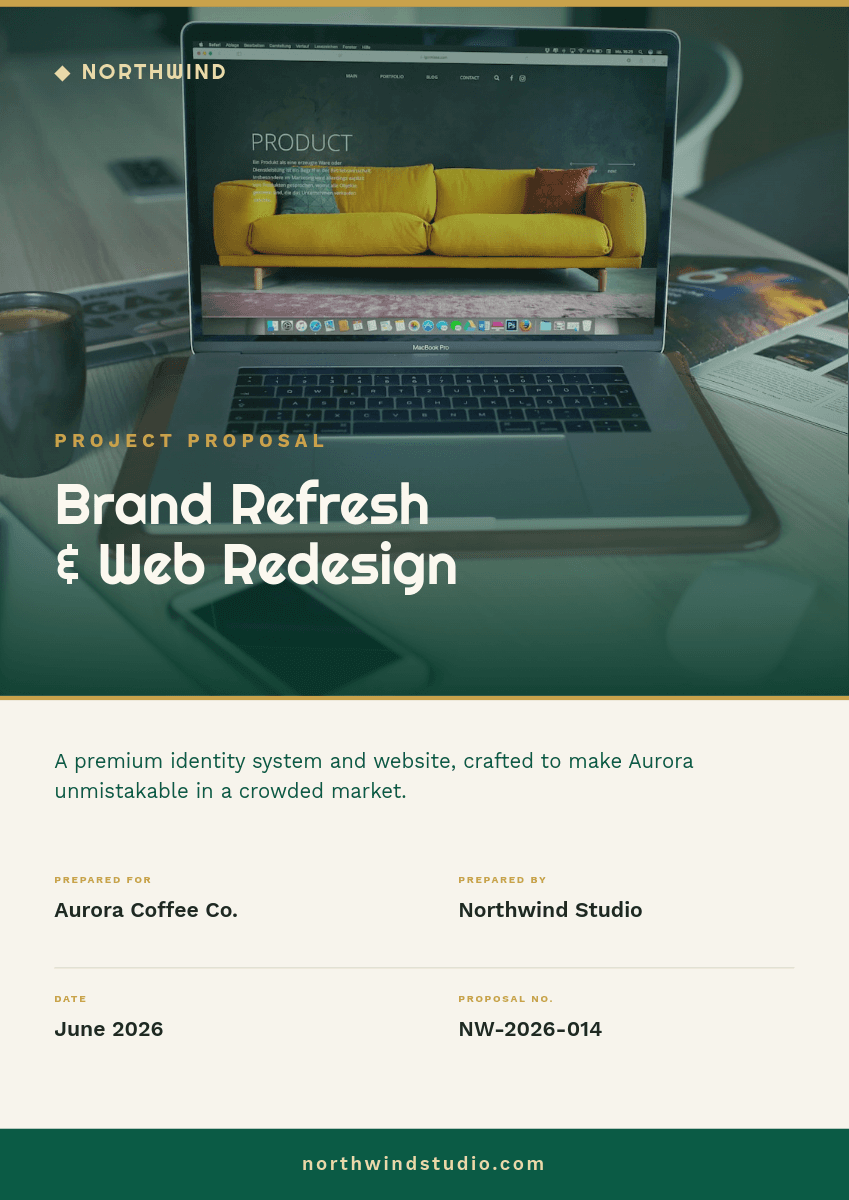 Project Proposal Cover template in Orshot