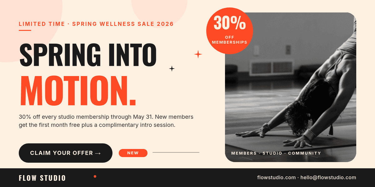 Bold Coral Spring Wellness template in Orshot