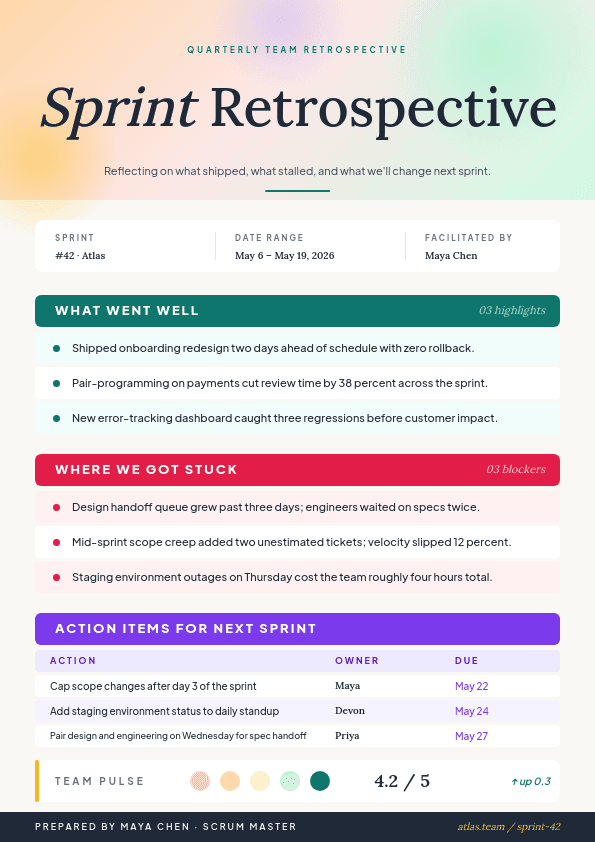 Pastel Gradient Sprint template in Orshot