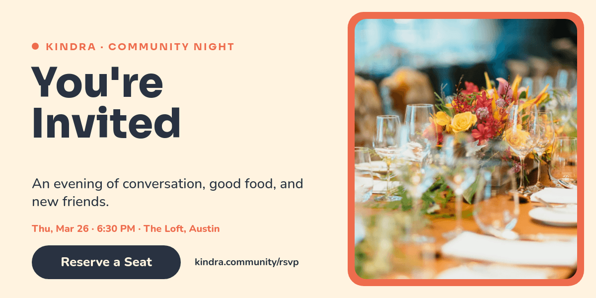 Warm Event Invitation Email template in Orshot
