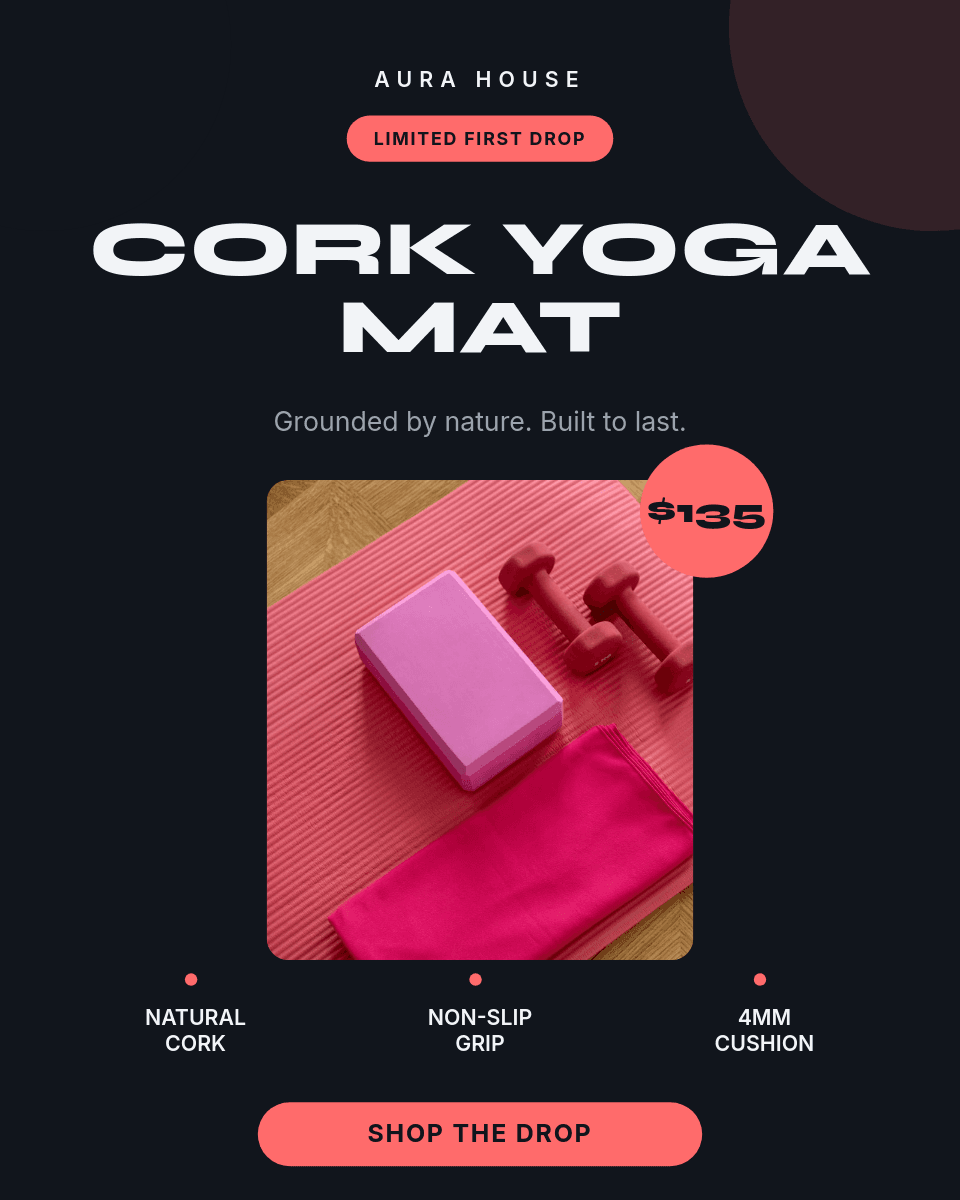 Minimal Cork Yoga Mat template in Orshot