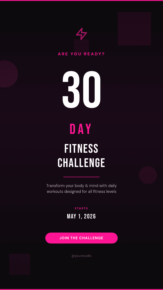 30-Day Fitness Challenge template in Orshot