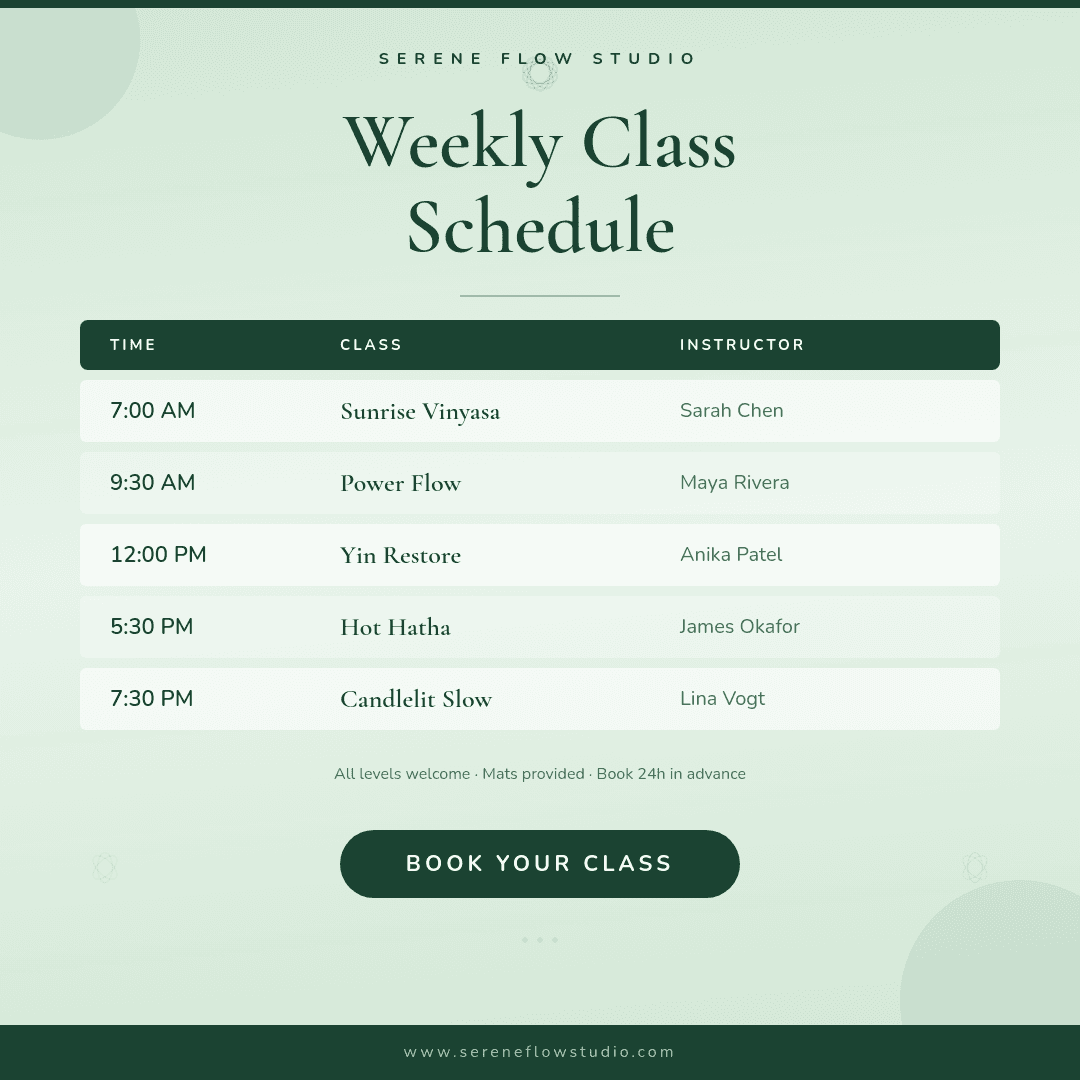 Serene Sage Yoga Studio template in Orshot