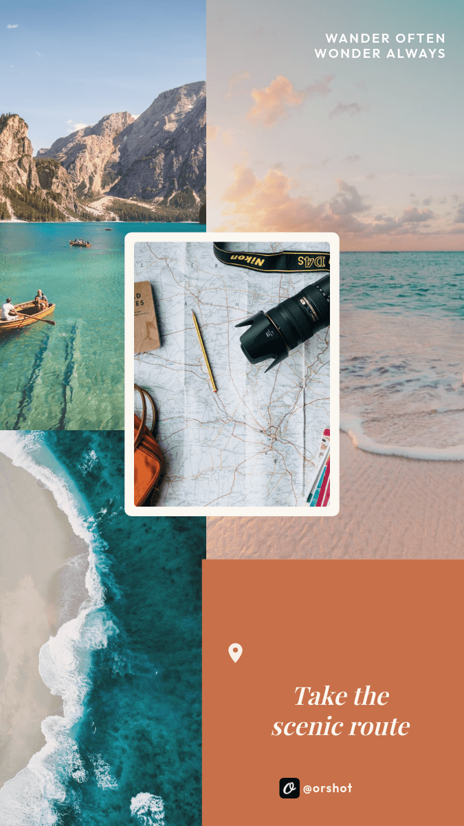 Travel Mood-Board Collage template in Orshot