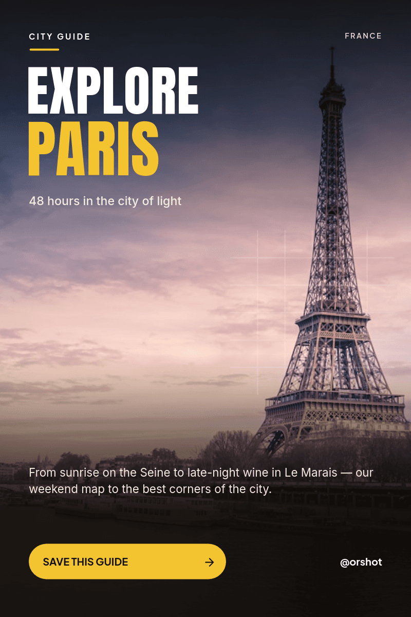 Explore Paris Travel template in Orshot
