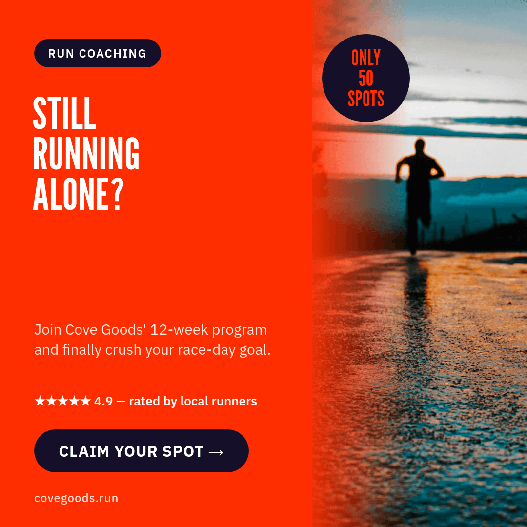 Bold Red Run Coaching Ad template in Orshot