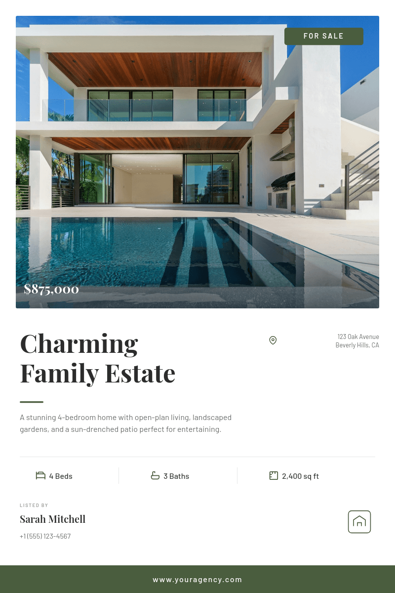 Property Showcase template in Orshot