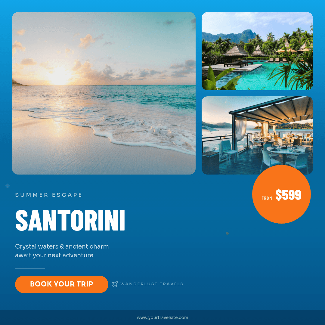 Travel Destination Deal template in Orshot