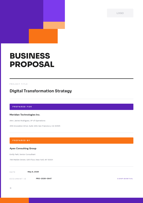 Bold Geometric Business template in Orshot