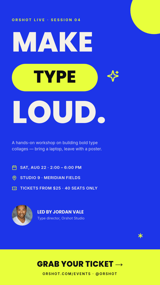 Bold Type Collage Design template in Orshot