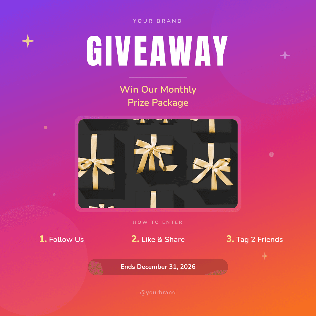 Flash Giveaway Contest template in Orshot