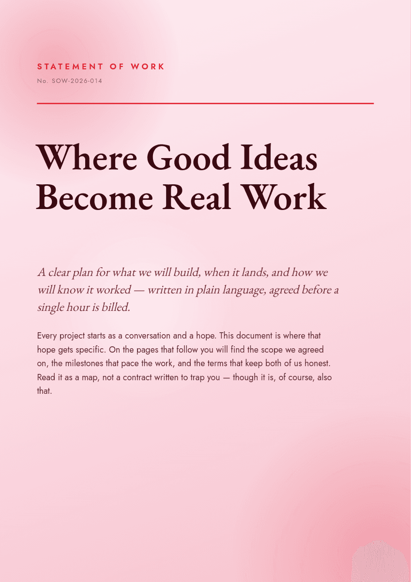 Pastel Pink & Red Editorial template in Orshot