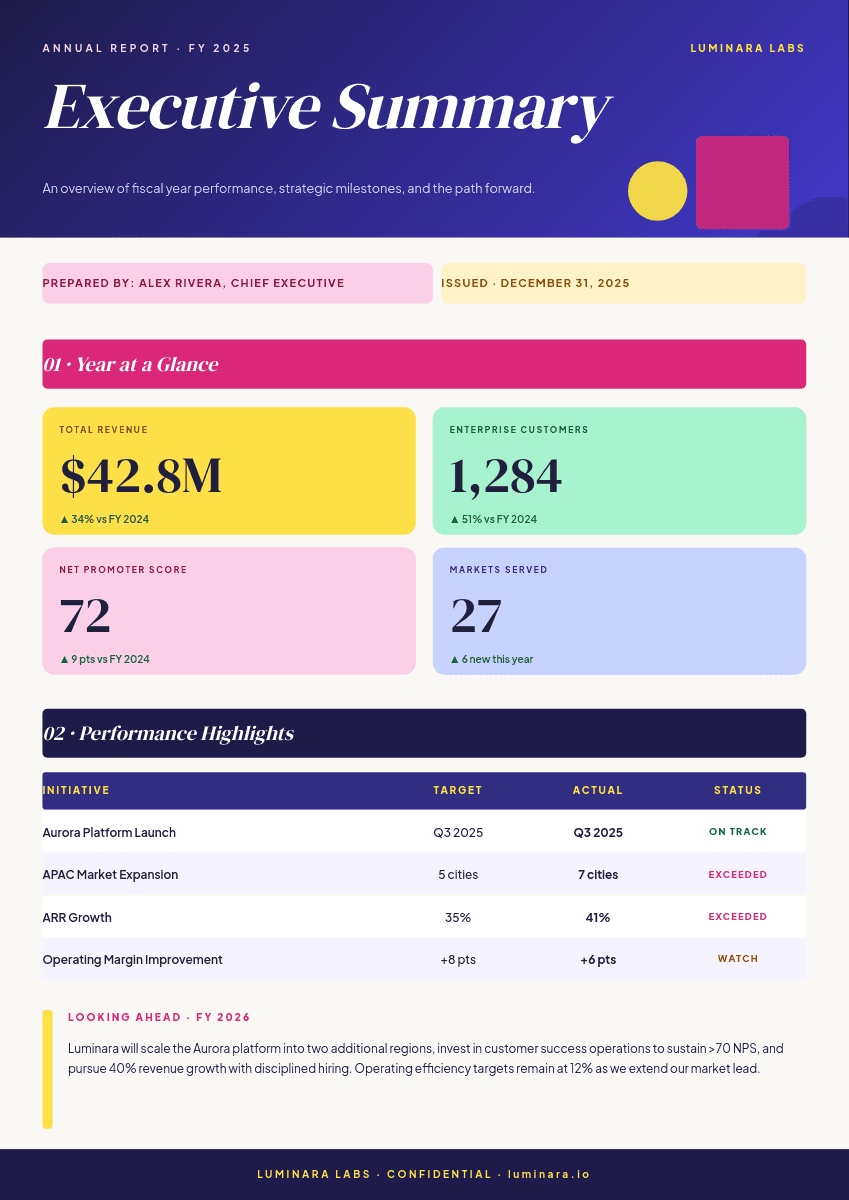 Vibrant Indigo & Magenta template in Orshot