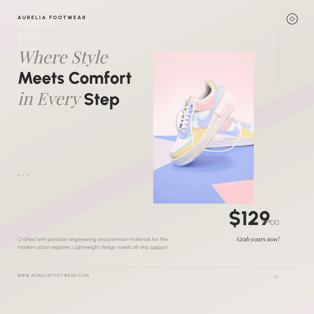 Monochrome Sneaker Product template in Orshot