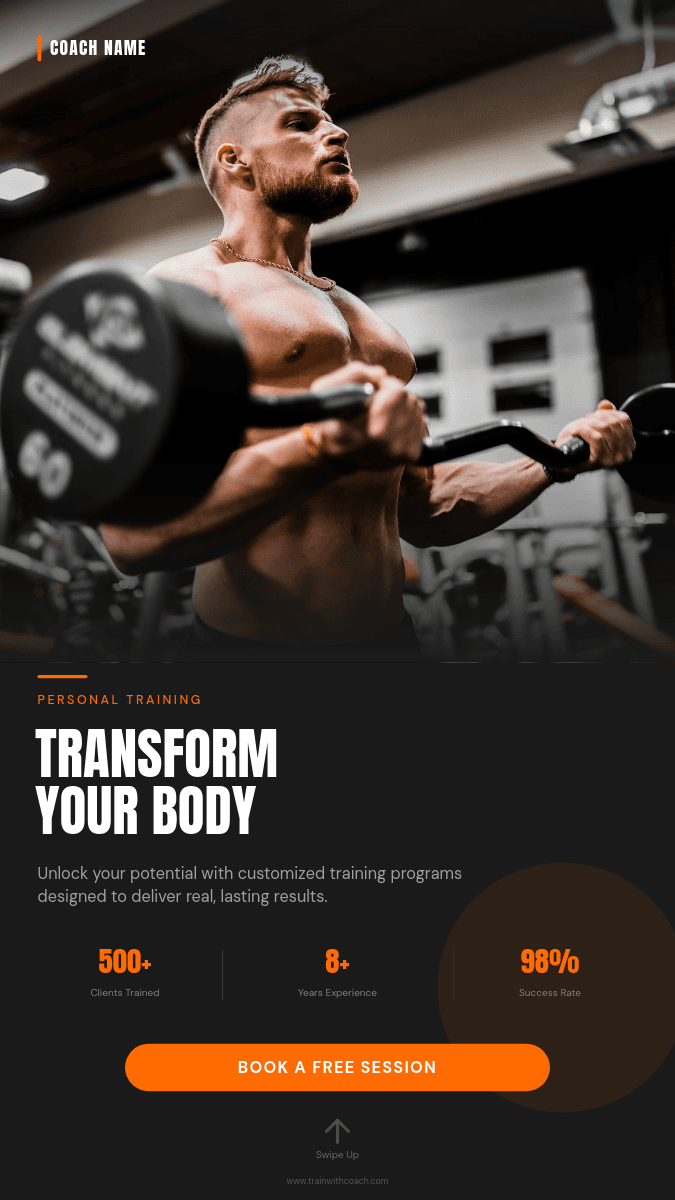 Personal Trainer Intro template in Orshot
