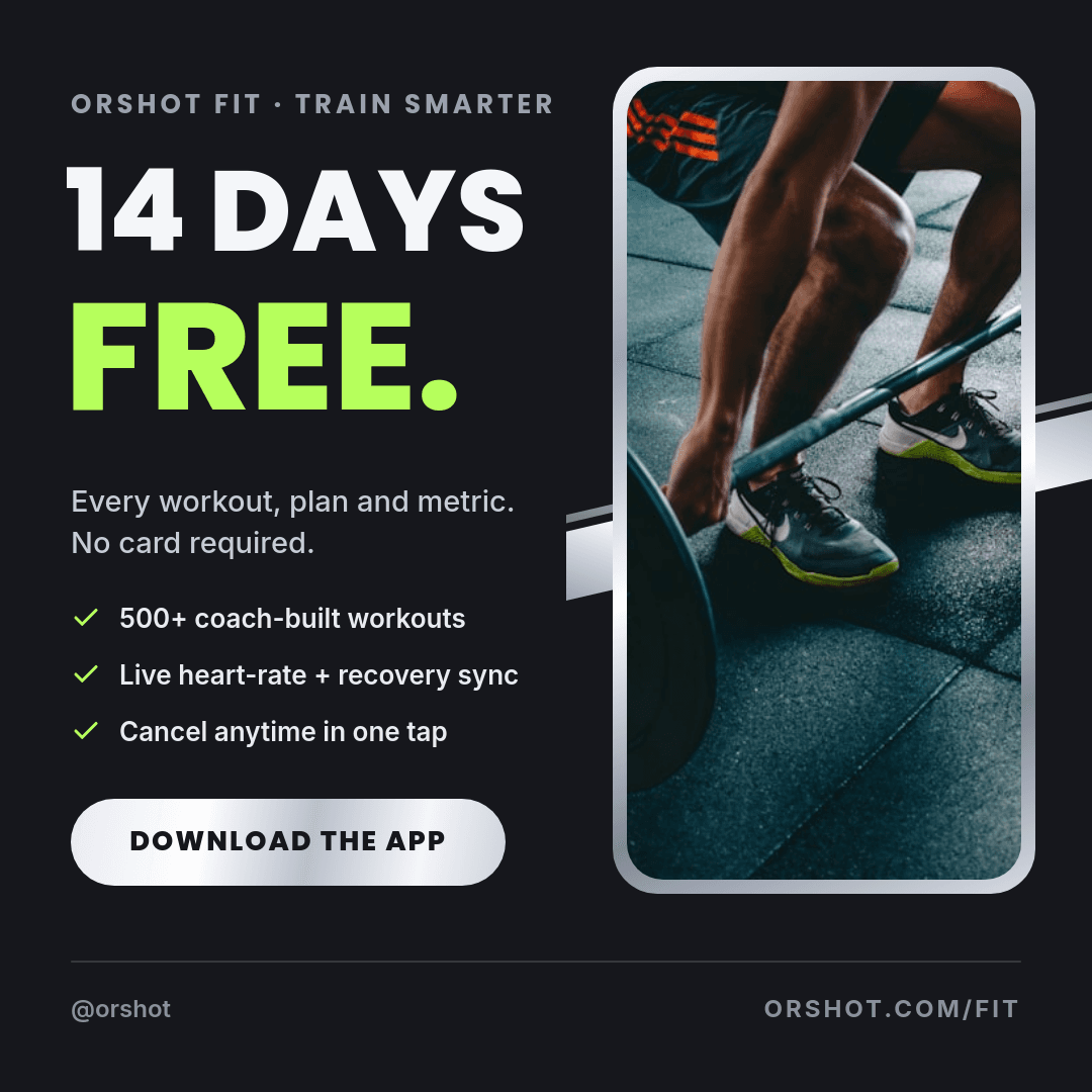 Chrome Surge Fitness App template in Orshot