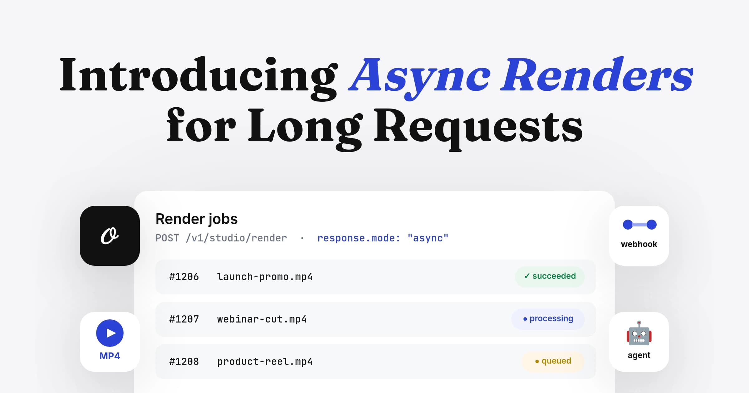 Introducing Async Renders for Videos, PDFs, Image Generation