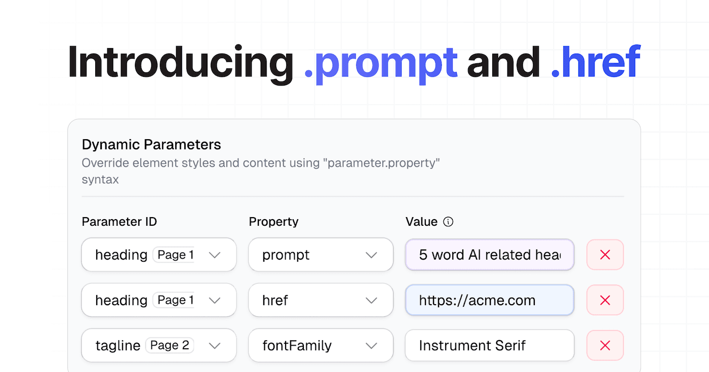Introducing Dynamic Parameters: .prompt and .href