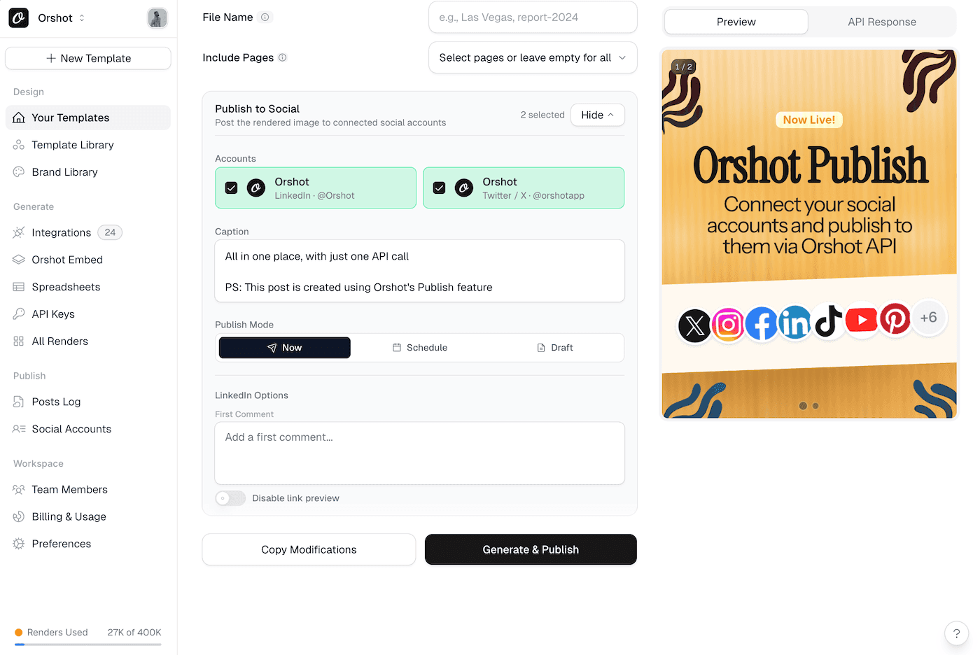 Publish from Playground