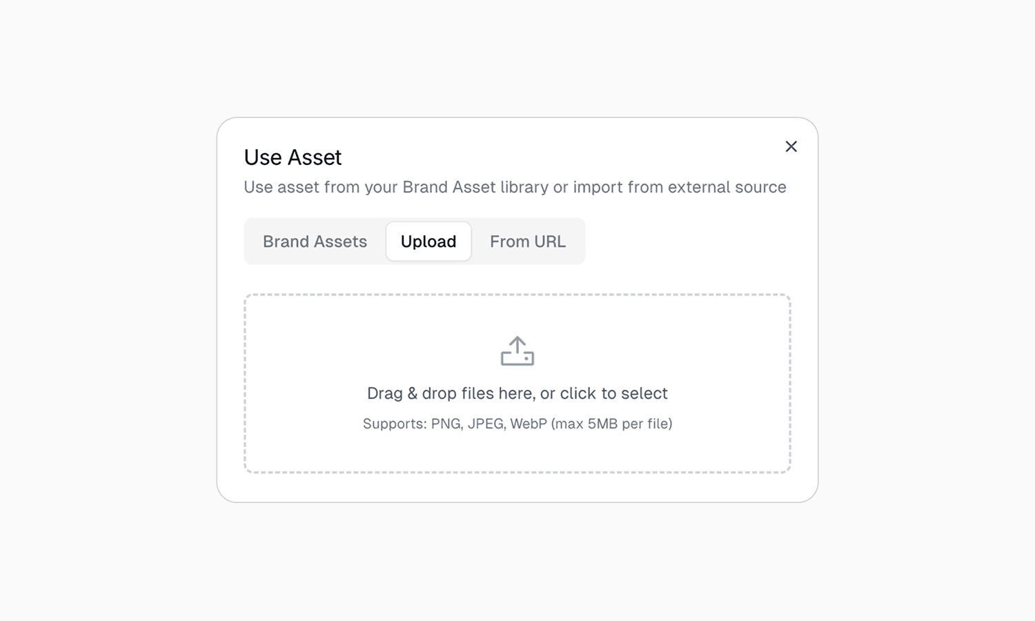 Upload brand asset
