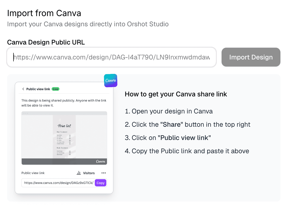 Canva import flow