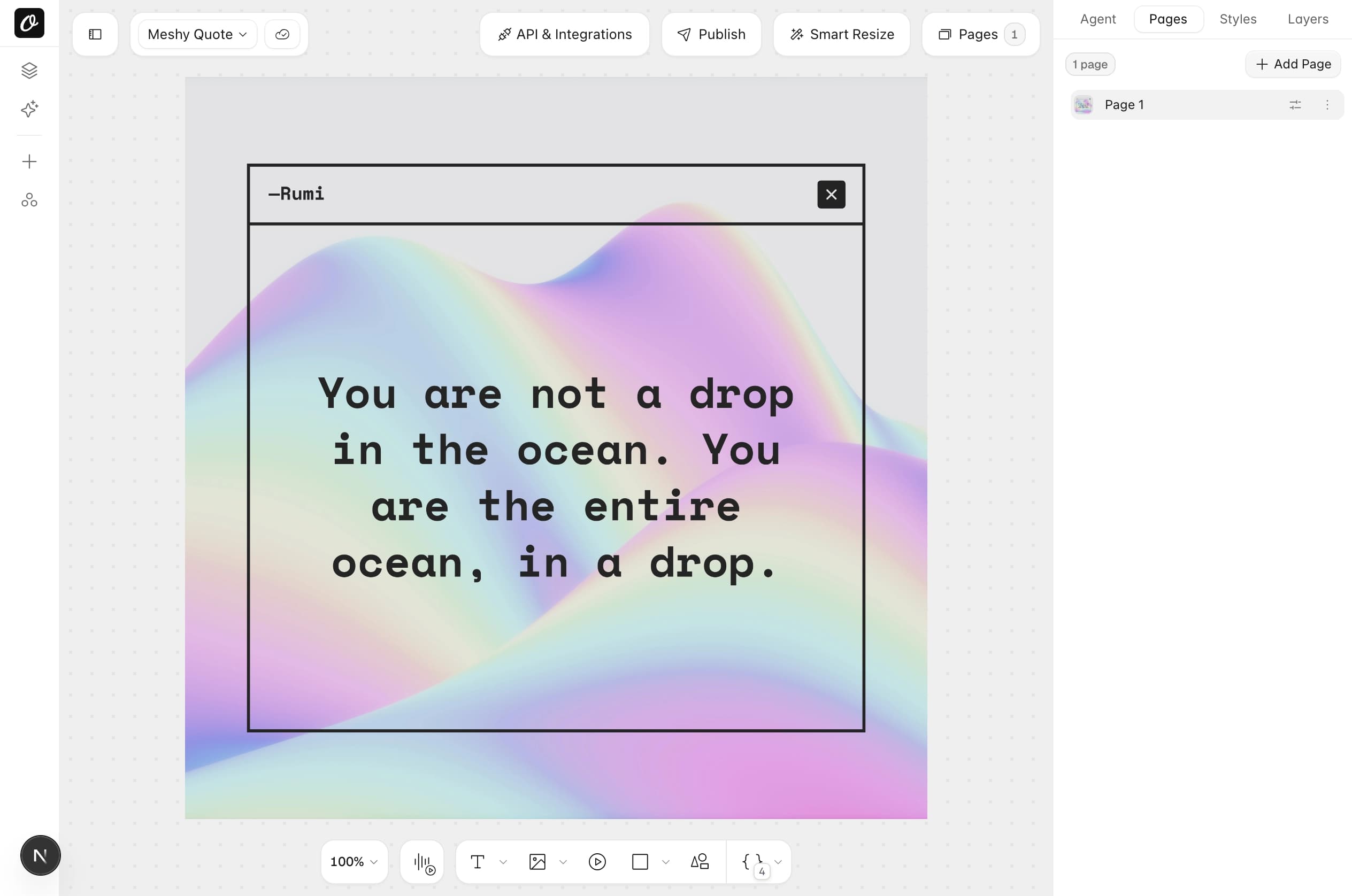 The imported template open in the Orshot Studio, with the same layer names as in Placid