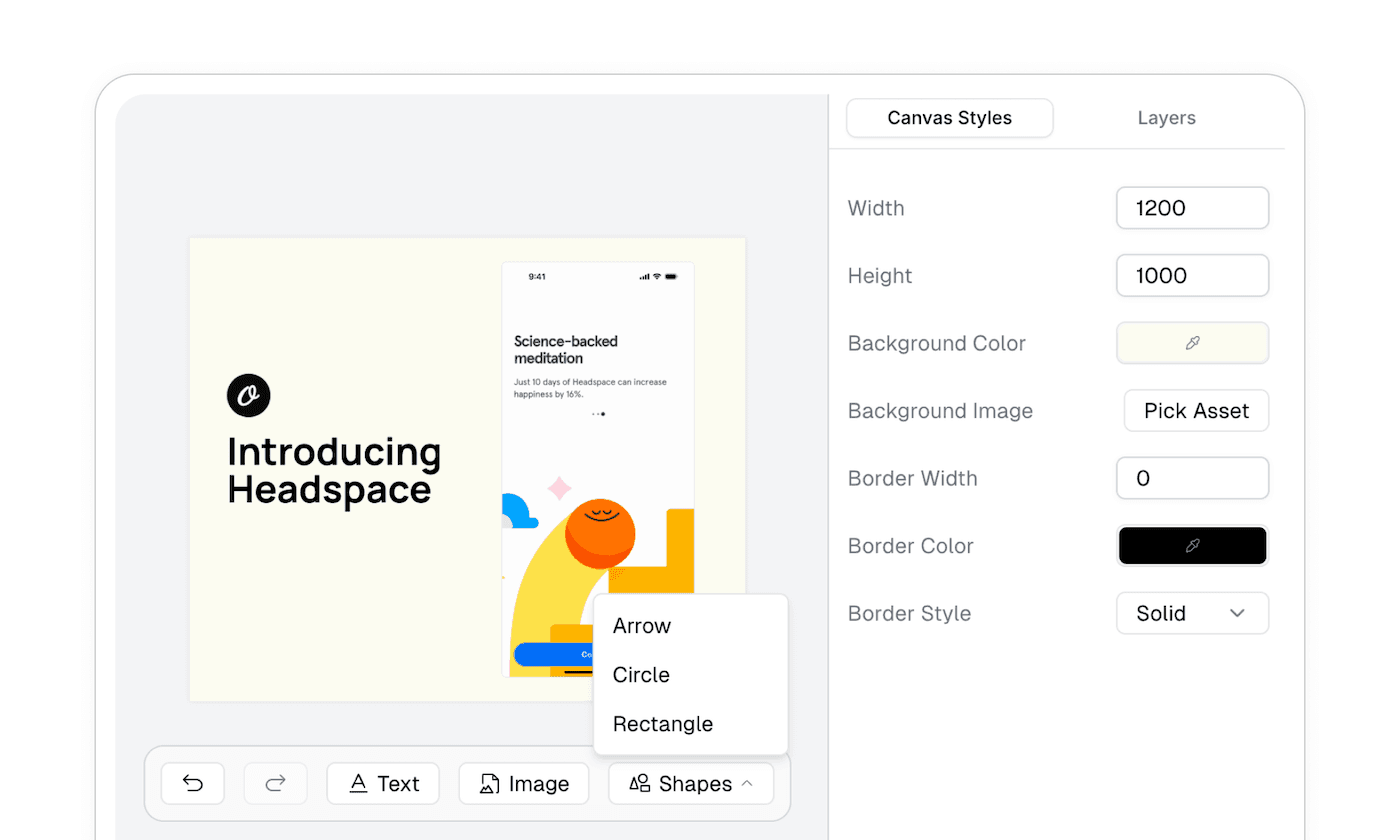 Orshot Studio visual editor for template design