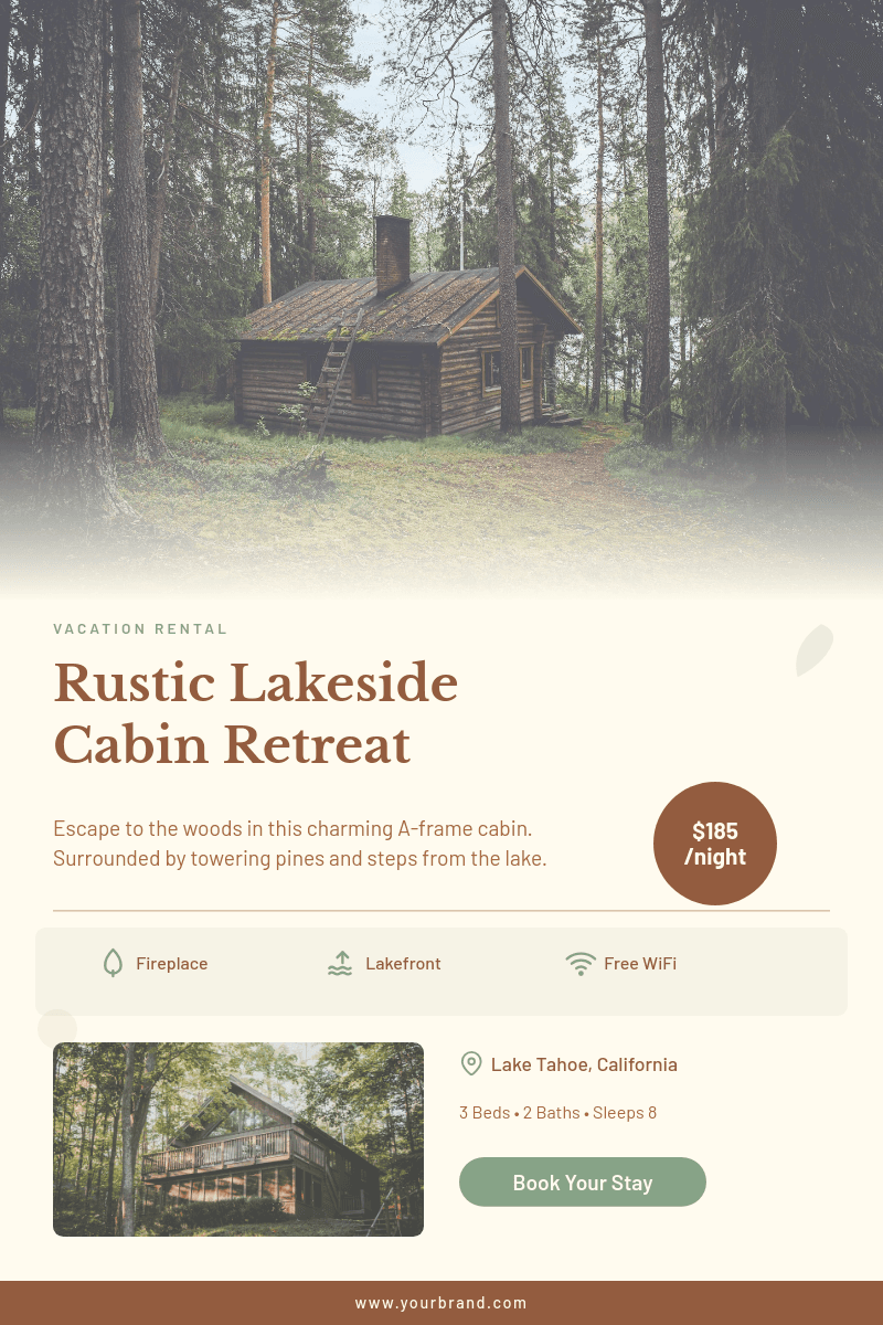 Cozy Cabin Vacation Rental template in Orshot