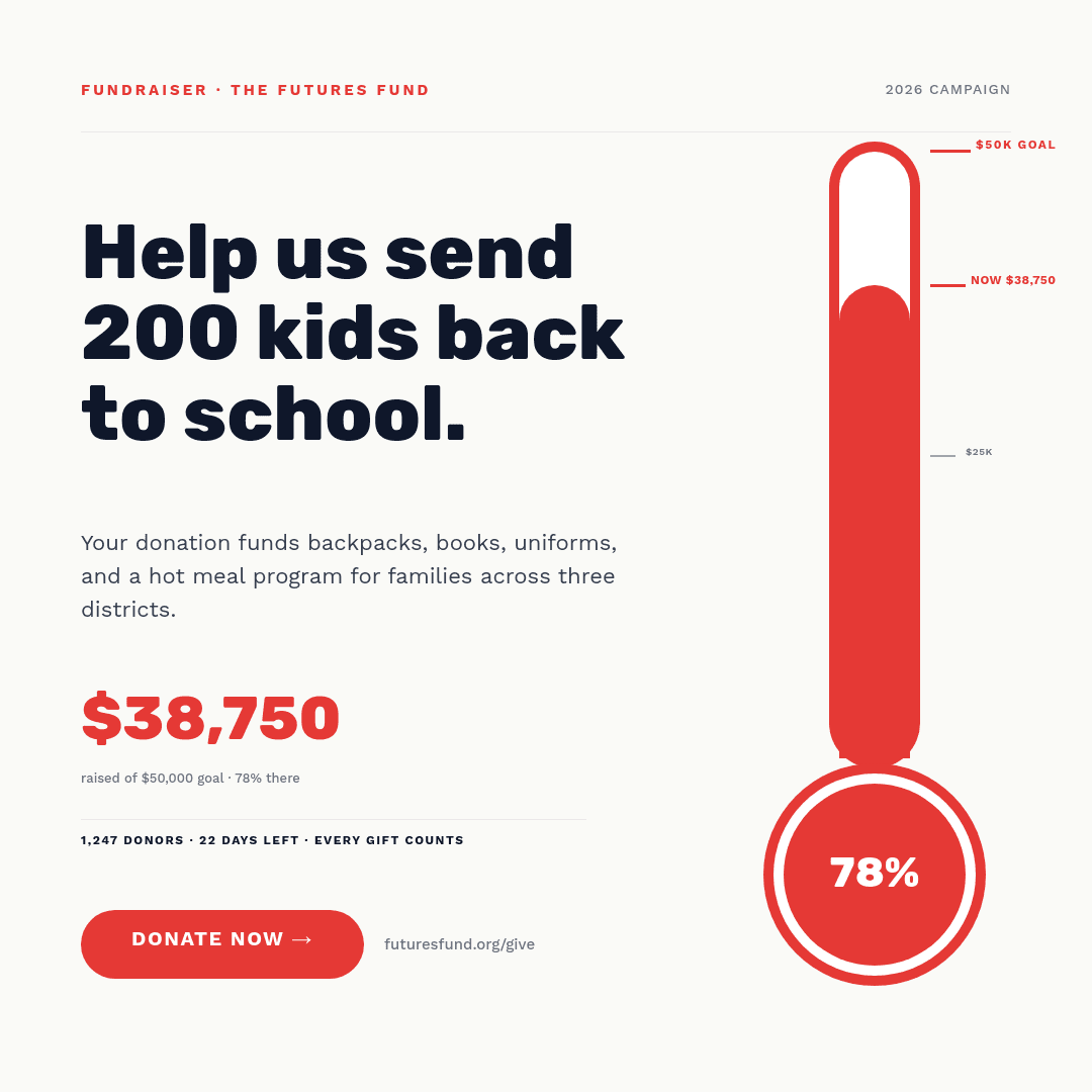 Futures Fund Fundraiser template in Orshot