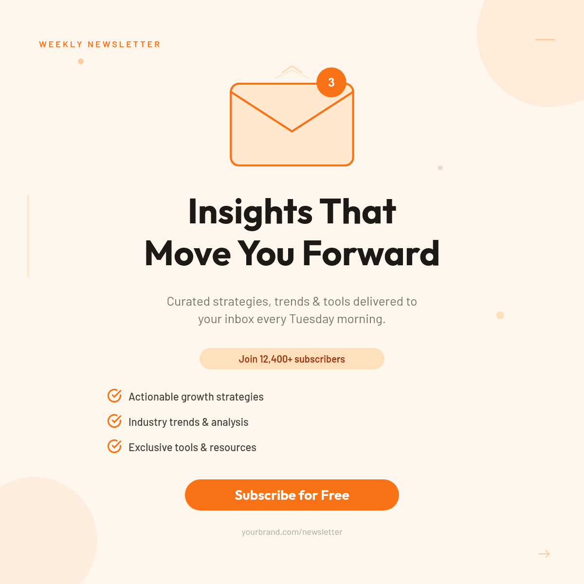 Newsletter Signup Promo template in Orshot