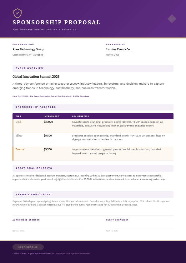 Elegant Plum Conference template in Orshot