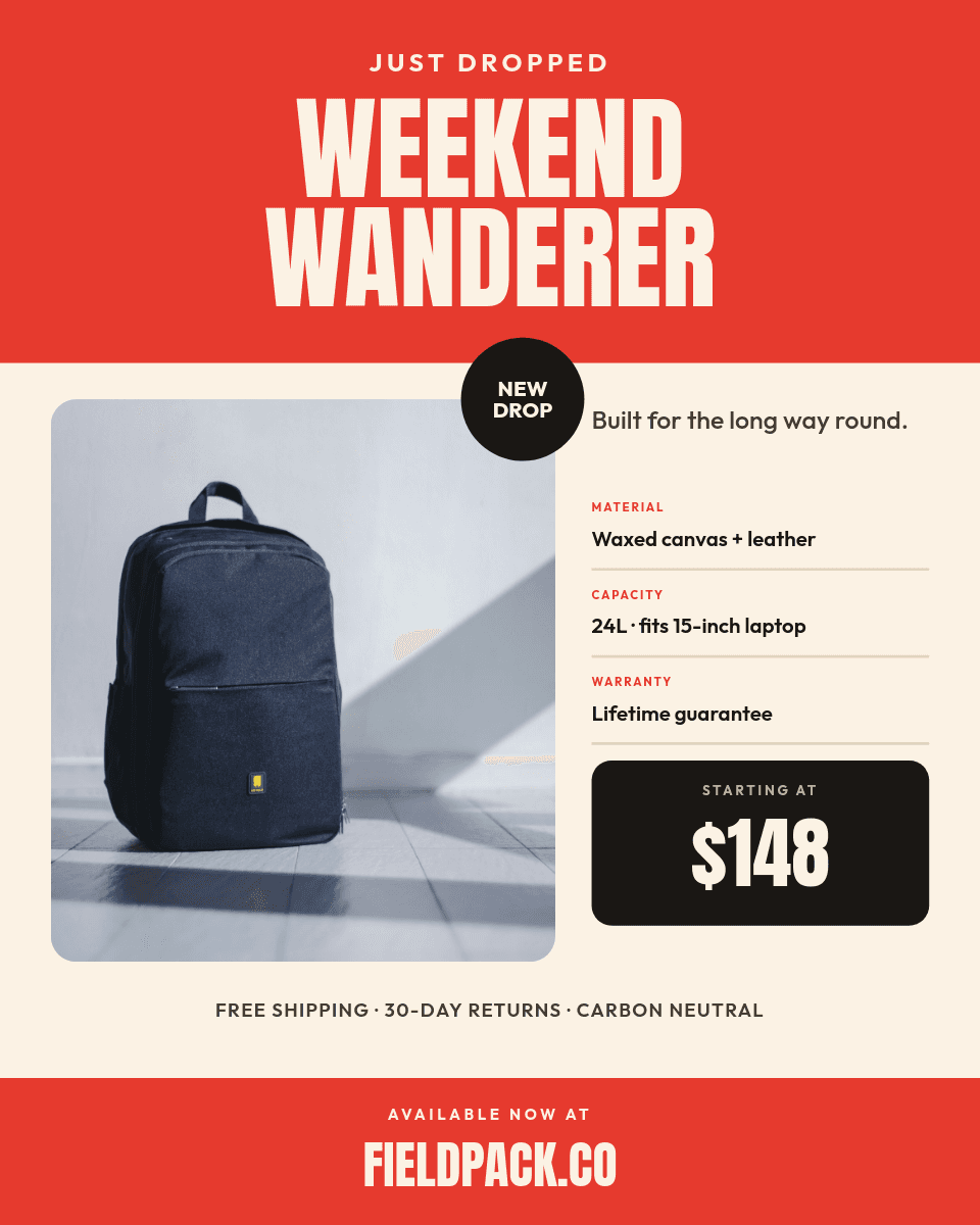 Bold Red Weekend Wanderer template in Orshot