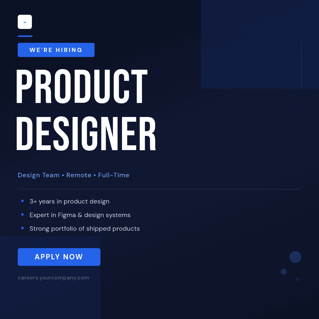 Bold Hiring Announcement template in Orshot