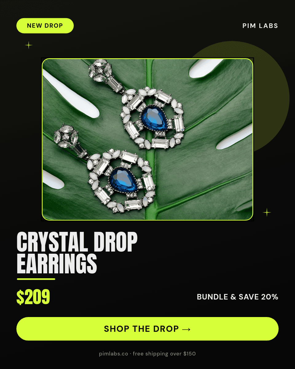 Dark Lime Jewelry Drop Card template in Orshot